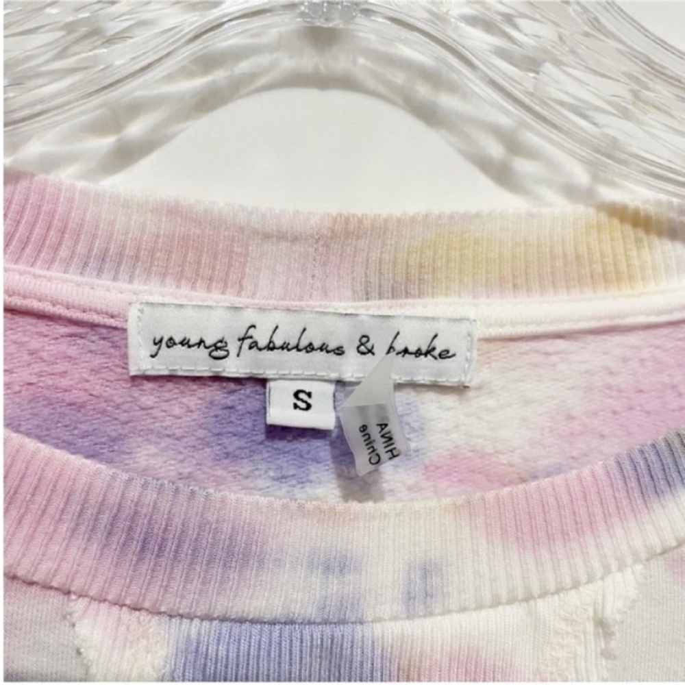 Young Fabulous & Broke Juliette sweatshirt white purple tie dye oversized - Picture 7 of 9